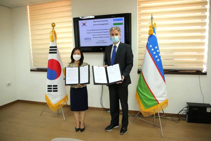 Грантовое Соглашение KOICA с GGGI по проекту в поддержку экологического восстановления в регионе Аральского моря